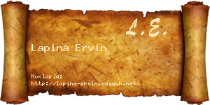 Lapina Ervin névjegykártya